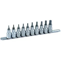 Projahn 1/2" Bit Stecknuss Satz auf Schiene 10tlg TX, 60mm