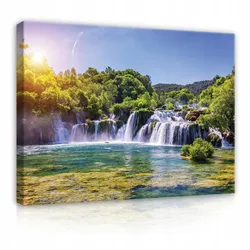 LEINWAND BILDER Wasserfall Natur 100x70