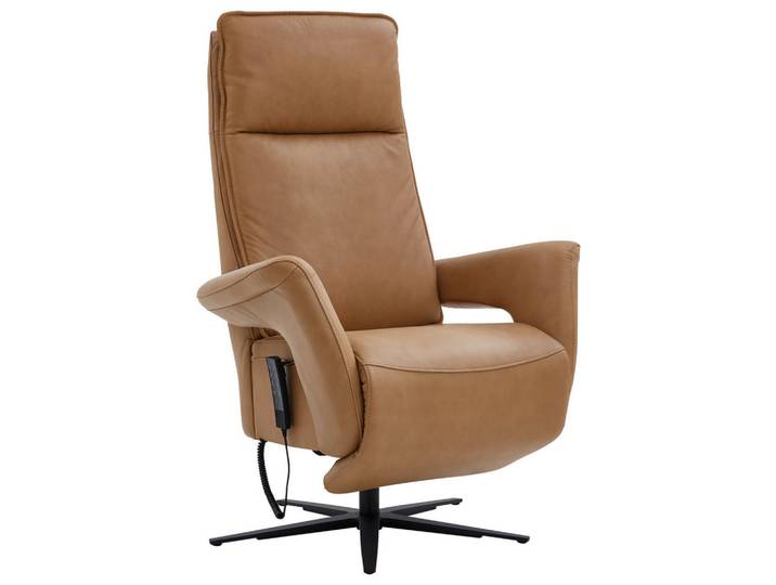 Valdera Relaxsessel Valdera, Braun, Gelb, Metall, Echtleder, Semi-Anilinleder, 83x123x87 cm, Goldenes M, Fußauswahl, Lederauswahl, Stoffauswahl, Wohnzimmer, Sessel, Relaxsessel