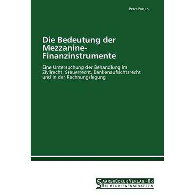 Die Bedeutung der Mezzanine-Finanzinstrumente, Taschenbuch von Peter Porten, Saarbrücker Verlag für Rechtswissenschaften, 978-3-86194-101-9