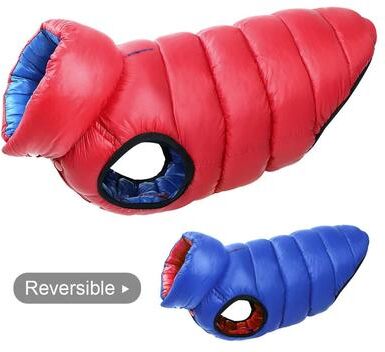 Uplift Picks Reversible Waterproof Winter Dog Jacket Thick Warm Pet Coat red xl