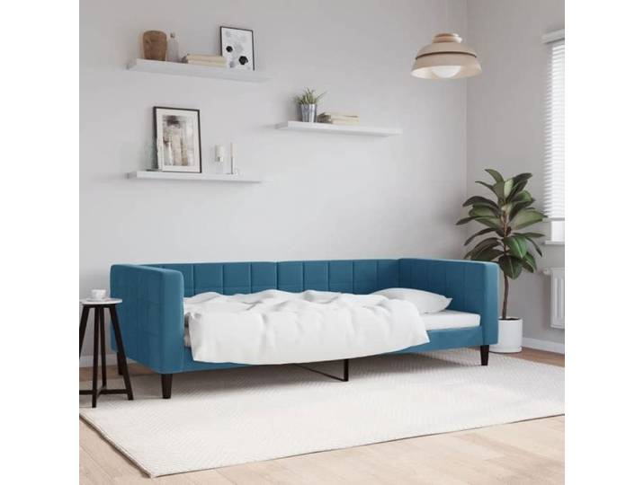 Lit journée/Lit de repos/1 place - Intemporel - bleu 90x200 cm velours Cdiscount2025  FAFA 2015004