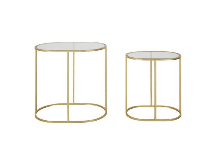 Bouts de canapé en verre et en fer doré (x2)