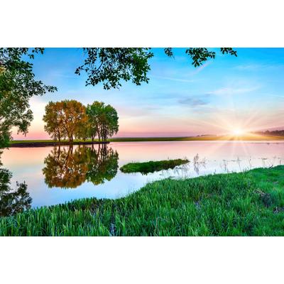 Fototapete PAPERMOON "Fluss in Landschaft", bunt, B:4m L:2,6m, Vlies, Tapeten