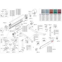 Fiamma Kit linker und rechter Arm Halterung für Markise F45Ti 190 - Farbe Polar Weiß Fiamma Ersatzteilnummer 98667-018