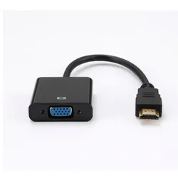 Helden Adaptateur VGA femelle vers HDMI m le - HDMI fiche or - Noir - C ble 15 cm - en, Video Adapter, Schwarz