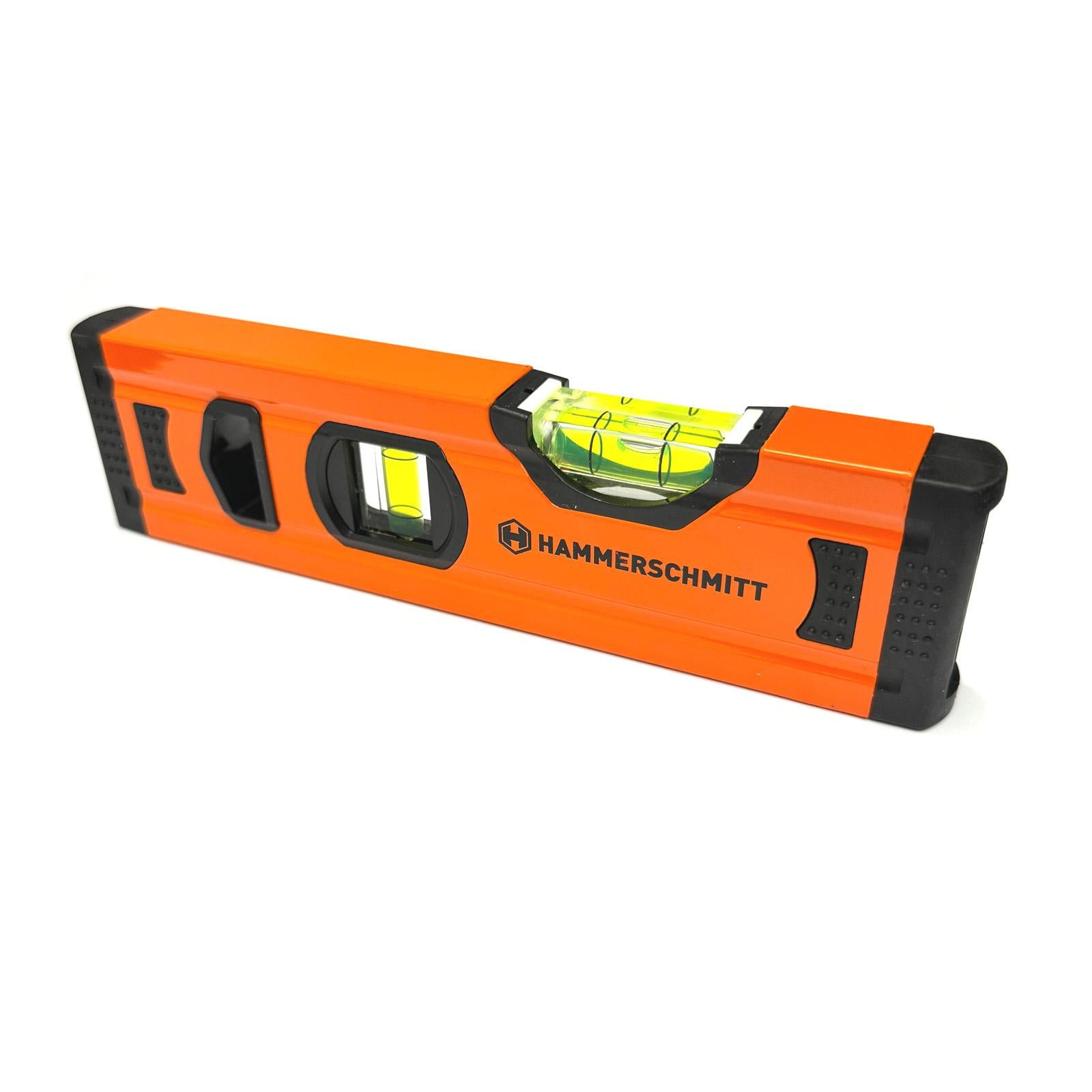 Hammerschmitt Mini aluminium waterpas voor horizontaal en verticaal gebruik, B/D/H: 20 x 5 x 2 cm