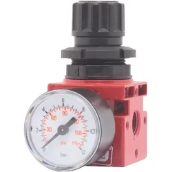 Elmag, Zubehör Druckluftwerkzeug, RG Druckluft Druckminderer Druckregler mit Anschlussgewinde 1/4"
