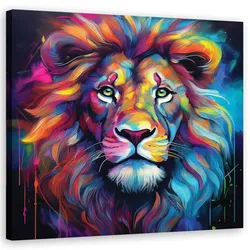 WANDBILD löwe pop art farbig