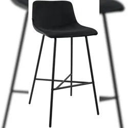 Proregal CHEFGASTRO Barhocker MEDELLIN Samt HxBxT 98x44x49cm Metall Schwarz Barstuhl