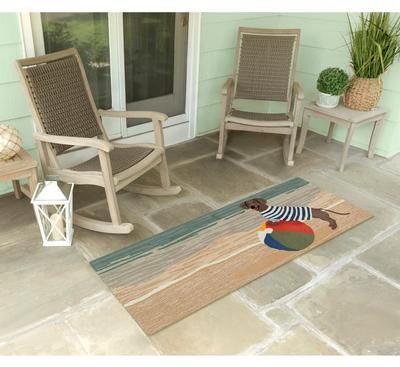 Liora Manne Lush Decor Frontporch Coastal Dog Indoor/Outdoor Rug