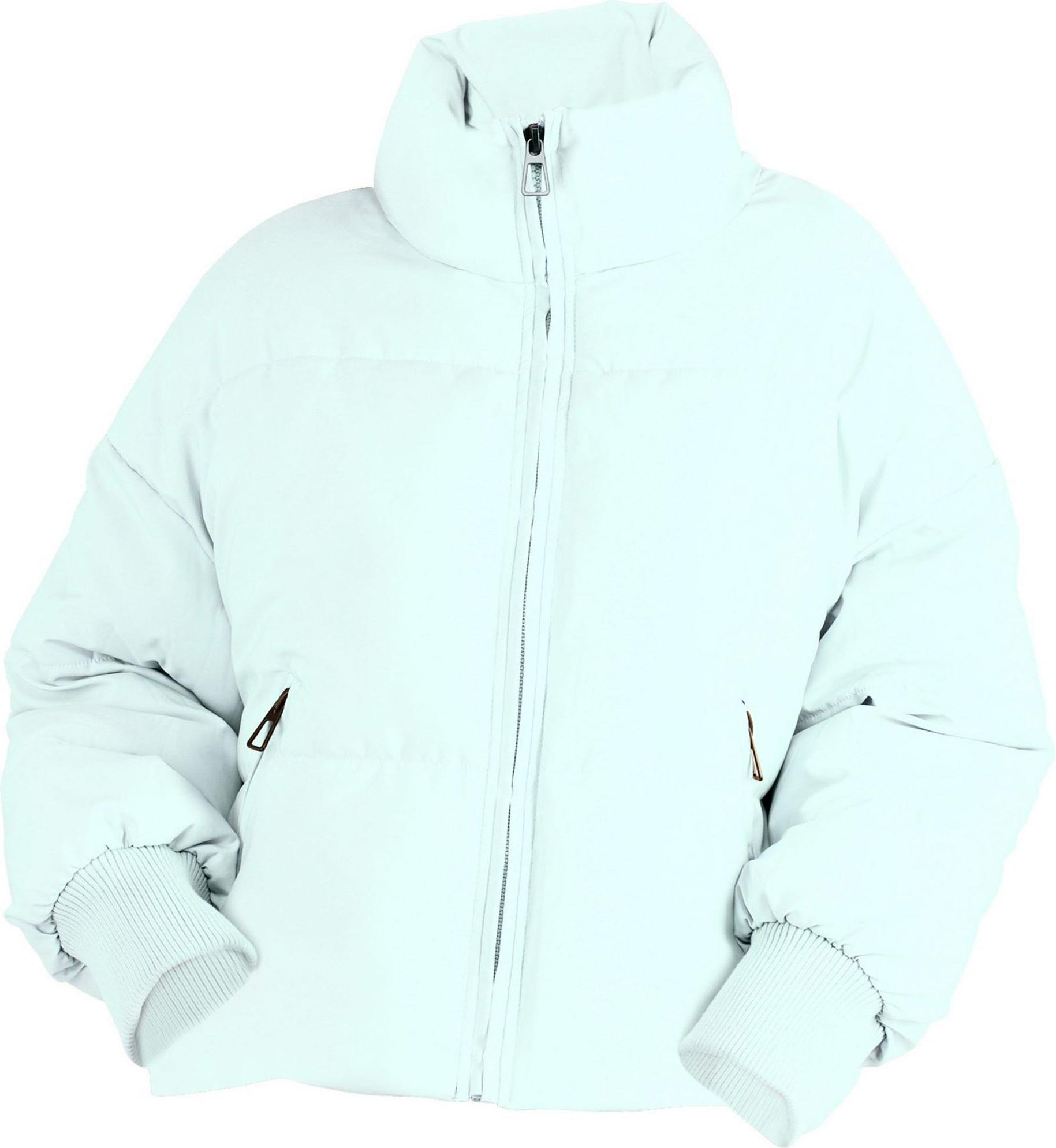 Mintjacke Wattierte Jacke mit Frontreißverschluss und hohem Standkragen