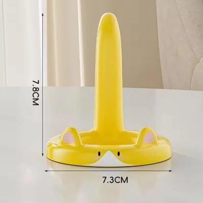 Uplift Treasures Cute Cartoon Cat Phone Holder Creative Mini Desktop Stand And Decorative Ornament yellow