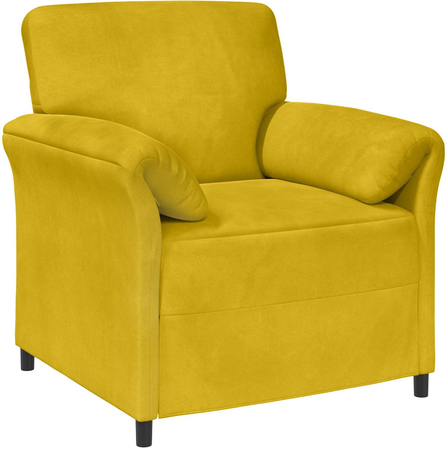 vidaXL Canapé 1 place Jaune Velours