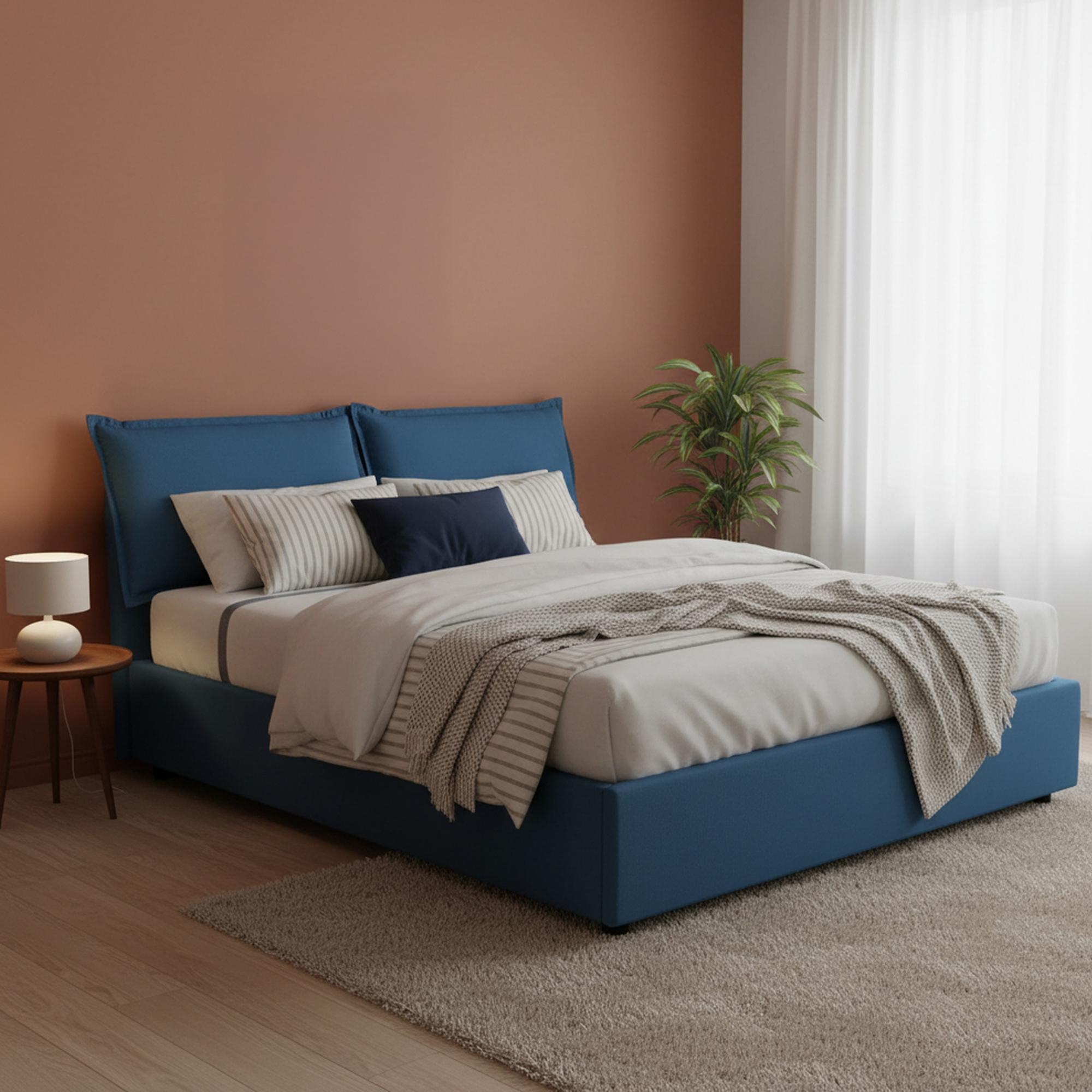 Talamo Italia Ehebett Denise blau: Matratze Inklusive