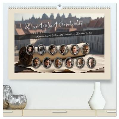 KI porträtiert Geschichte (hochwertiger Premium Wandkalender 2027 DIN A2 quer), Kunstdruck in Hochglanz
