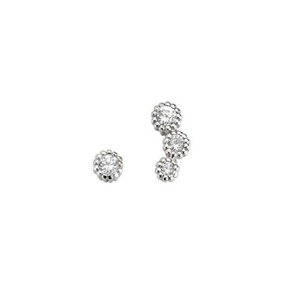 Paar Ohrstecker FIRETTI "Schmuck Geschenk Silber 925 Ohrschmuck Ohrringe Blumen", silber (silberfarben, kristallweiß, kristallweiß), Ohrringe, Damen, Silber 925 (Sterlingsilber), mit Zirkonia (synth.)