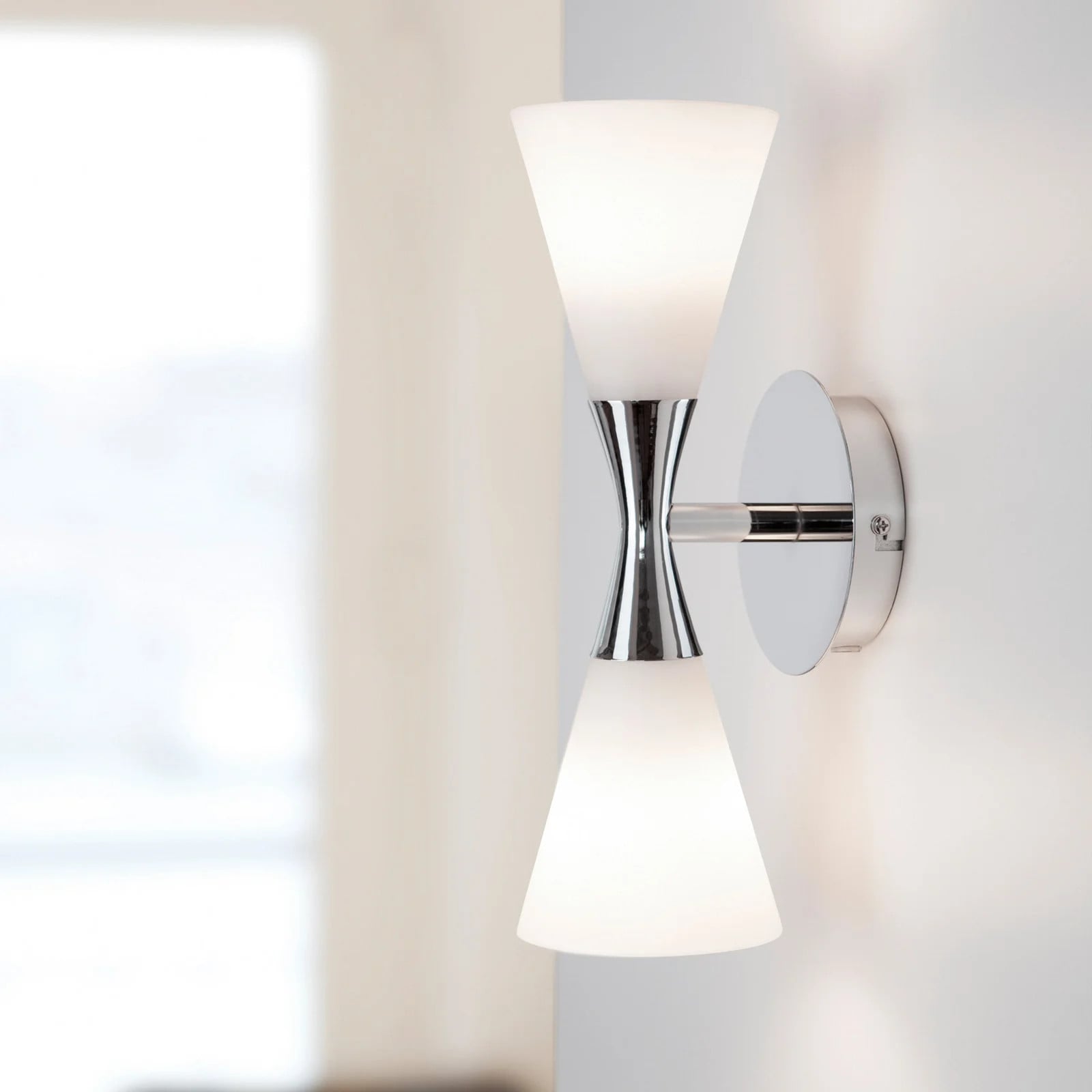 Herstal Harlekin Duo Wandlamp Chroom-Wit