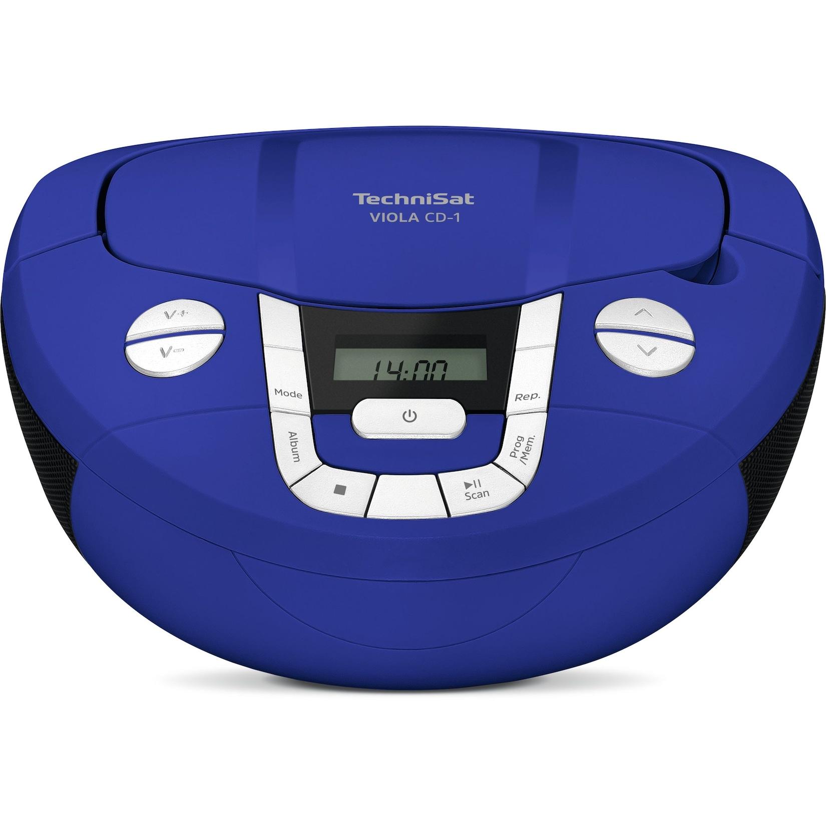 TechniSat Viola CD-1 Boombox mit Bluetooth, Batteriebetrieb & CD-Player blau