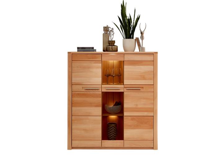 Z2 Highboard NATURE ONE, kernbuche, Teilmassiv