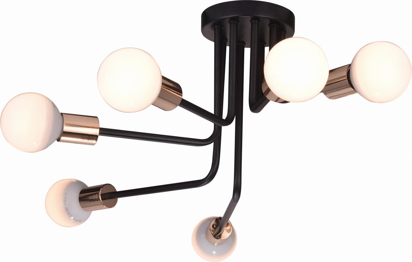 Candellux SPILL kroonluchter, zwart, 6-licht