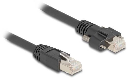 Delock 80477 RJ45 Patchkabel CAT 6a S/FTP 1.00m Schwarz 1St.