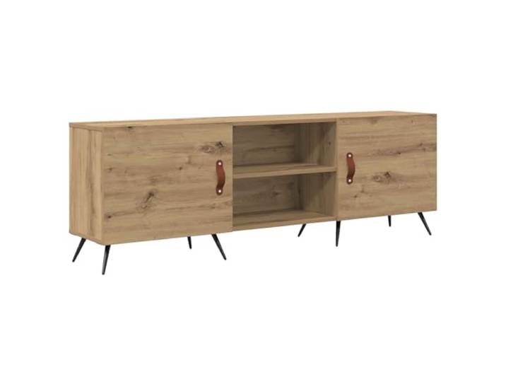 KUPTYERFG TV-Board Artisan-Eiche Optik 150x30x50 cm Lowboard Holzwerkstoff Moderne Fernsehkonsole in Artisan-Eiche Dekoration mit 2 Türen und Fächern für Wohnzimmer und Schlafzimmer.