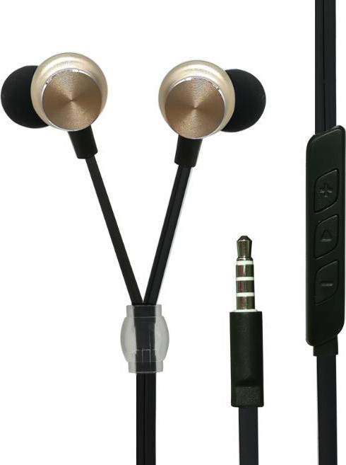 2GO In-Ear Stereo-Headset Luxury Gold Zipper-Style