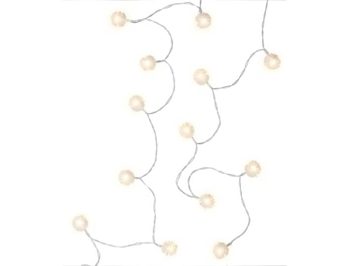 goobay 60273 20 LED-lichtsnoeren, sneeuwballen, lichtketting met timerfunctie, warmwit (3000 K), werkt op batterijen, voor binnen