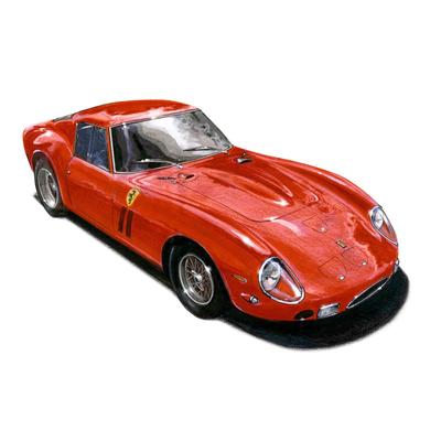 Fototapete PAPERMOON "VINTAGE 250GTO-AUTO ILLUSTRATION RETRO LUXUS XXL DESIGN", bunt, B:3m L:2,23m, Vlies, Tapeten