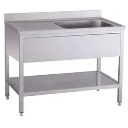 KBS Gastrotechnik Spültisch 1 Becken rechts mit Aufkantung B 140cm