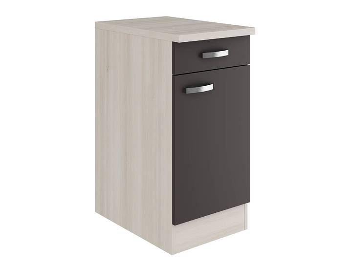 Meuble bas 40cm Gris/Anthracite/Imitation acacia
