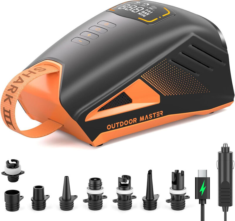 OutdoorMaster Shark3 hogedrukpomp 20PSI voor opblaasbare stand-up paddleboards en boten