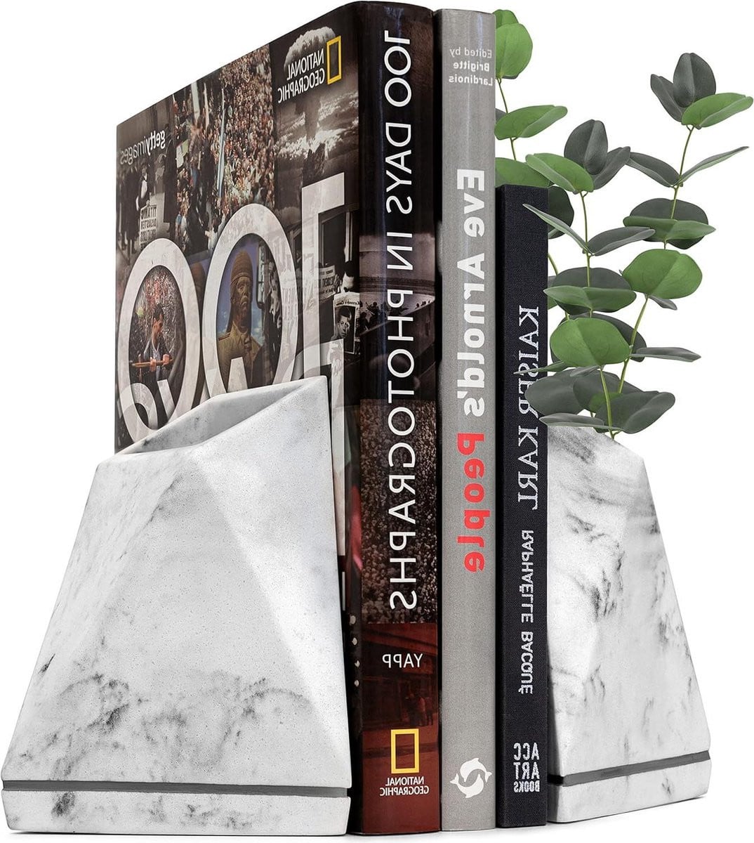 Decoratieve Boekensteunen Wit Marmer - 15,2 cm Hoog