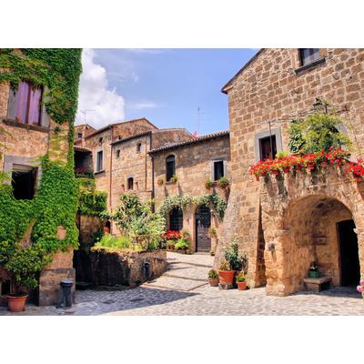 Fototapete PAPERMOON "Italian Old Village", bunt, B:5m L:2,8m, Vlies, Tapeten