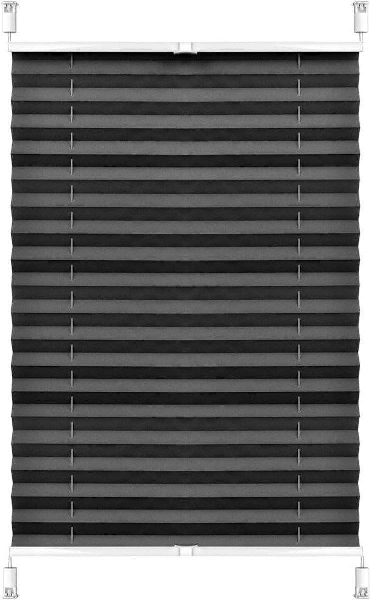 Grijs plisségordijn voor privacy zonder boren, 45 x 100 cm