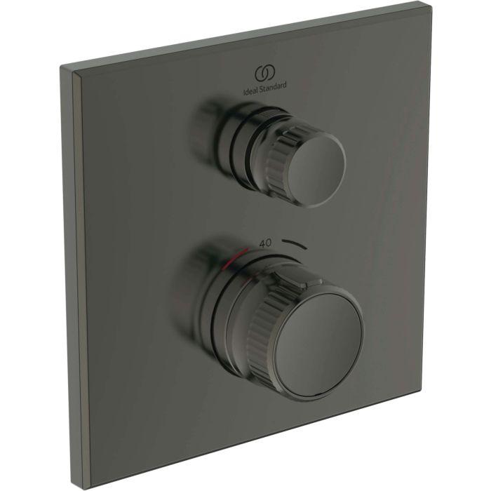 Ideal Standard CeraTherm Navigo Brausethermostat A7301A5 eckig, Fertigmontageset, magnetic grey, Unterputz