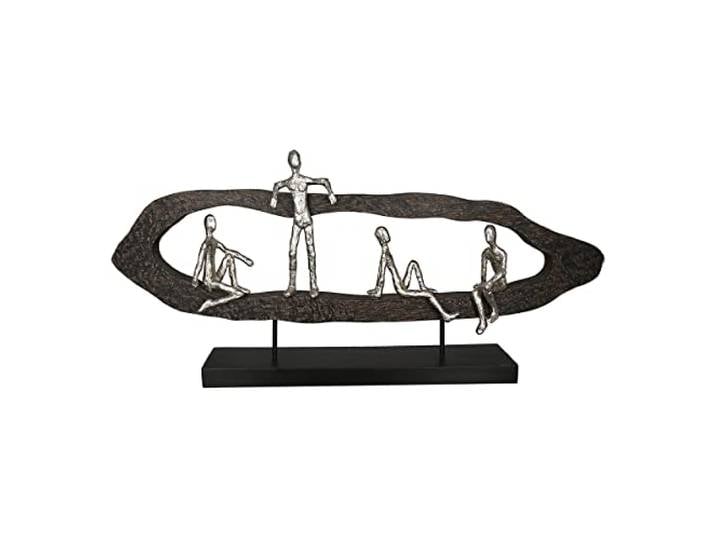 GILDE Decoratieve sculptuur figuur - Beste vrienden - Hang Out zilver, hout/aluminium - breedte 75 cm
