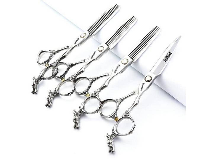 Friseurschere 6 Zoll 4-teiliges Set, Silberfarben, Metall, 6x1x18 cm, Freizeit & Co, Wellness & Gesundheit, Körperpflege