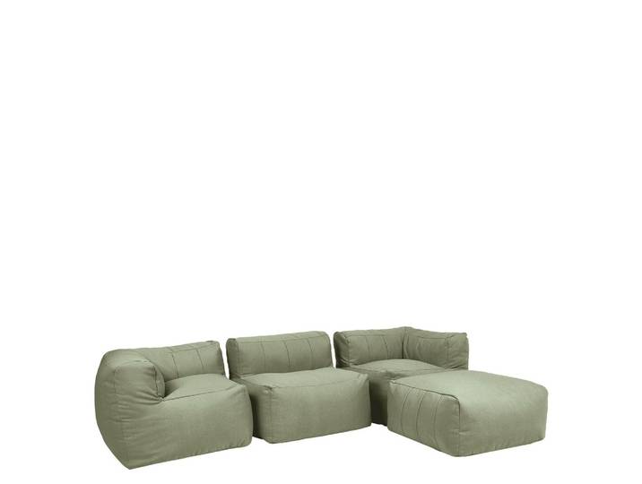 SITZSACK-SOFA Outdoor 4-tlg.: 2 Ecksessel, Sessel, Fußstütze