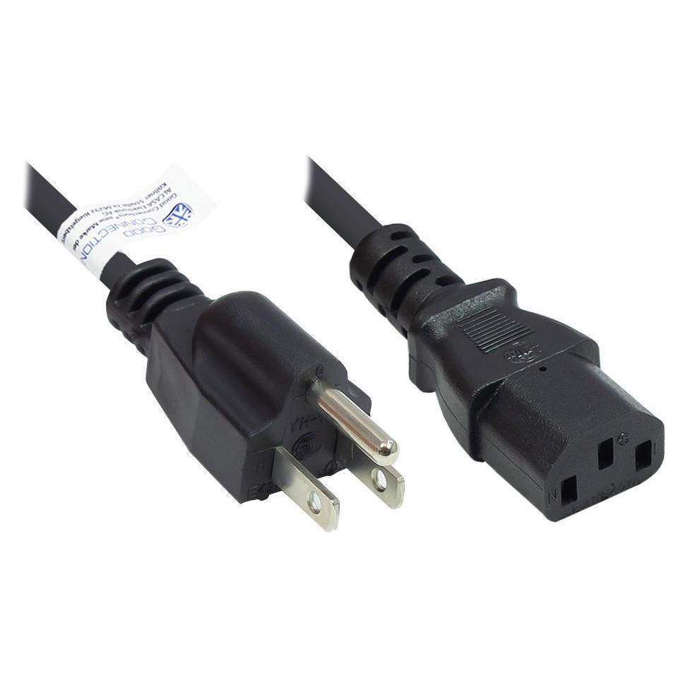 Good Connections Alcasa P4530-S050 Stromkabel Schwarz 5 m Netzstecker Typ B C13-Koppler (5 m) (P4530-S050)
