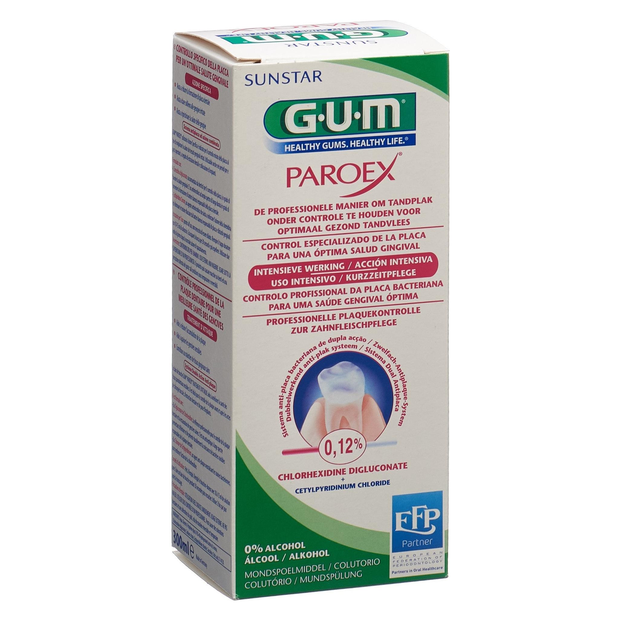 GUM SUNSTAR PAROEX Mundspülung 0.12 % chlorhexidine (300 ml, Mundspülung) (105353)