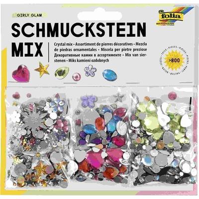 Folia Schmuckstein Mix GIRLY GLAM, über 800 Teile, sortiert