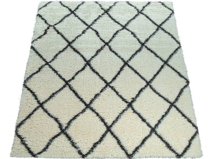 Hochflor-Teppich PACO HOME Maghreb 075 , beige (creme), B:80cm H:54mm L:150cm, Polyester, Teppiche, Hochflor-Teppich, Rauten Muster, Scandi Design, weich und flauschig