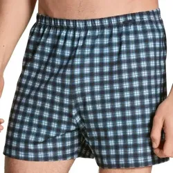 Calida 2P Prints Benefit Boxers Hellblau/kariert Baumwolle Large Herren