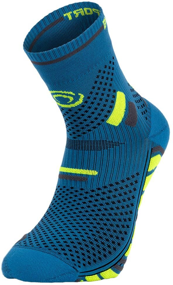 Bv Sport  - Trail Socks Ultra Mid Bleu Jaune - 39-41 - Chaussettes de trail