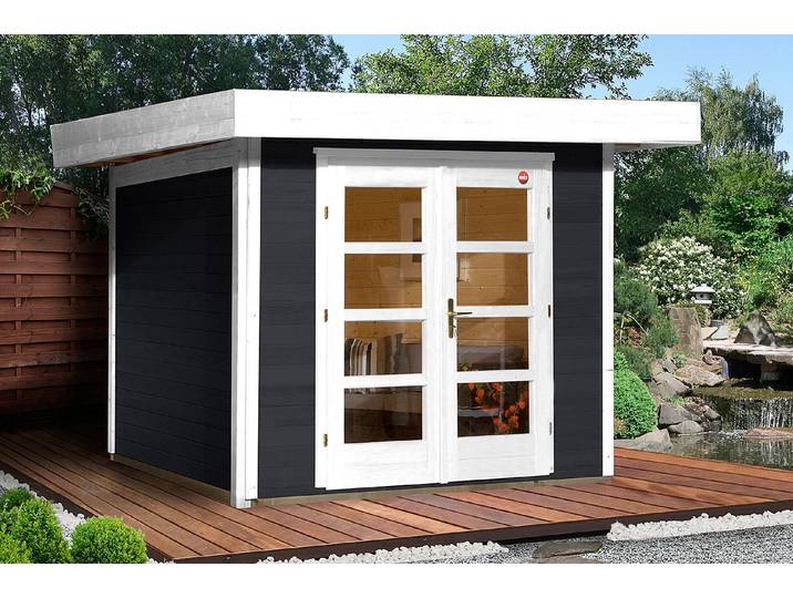 Weka Designhaus 126 mit Flachdach und Verglaster Türe 2.1 × 3 m