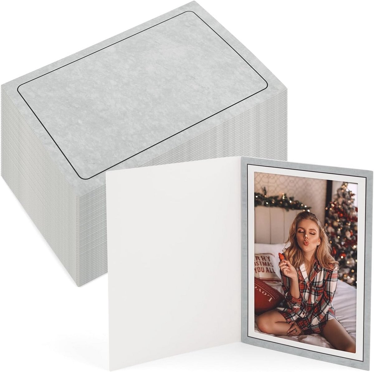 100 Stuks Fotomappen 4x6 - Kartonnen Fotolijsten voor Wenskaarten en Uitnodigingen