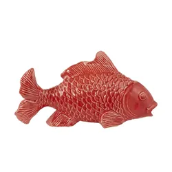 Deko Fisch   , rot , Porzellan , Maße (cm): B: 26,5 H: 12 T: 7.0