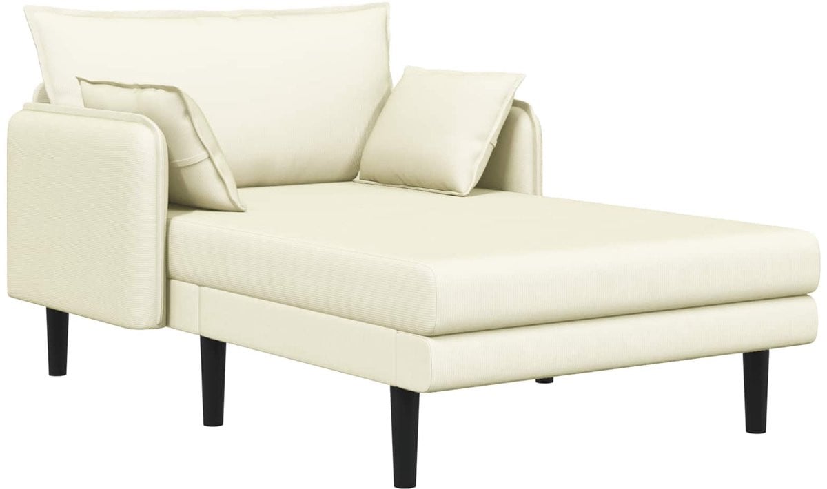 vidaXL Oversized chaise longue in crèmekleurige katoenen stof
